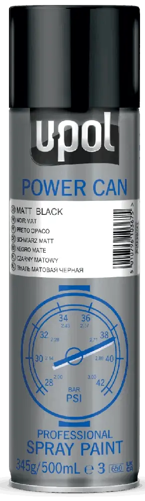 Краска Upol power can 500мл Black Mat