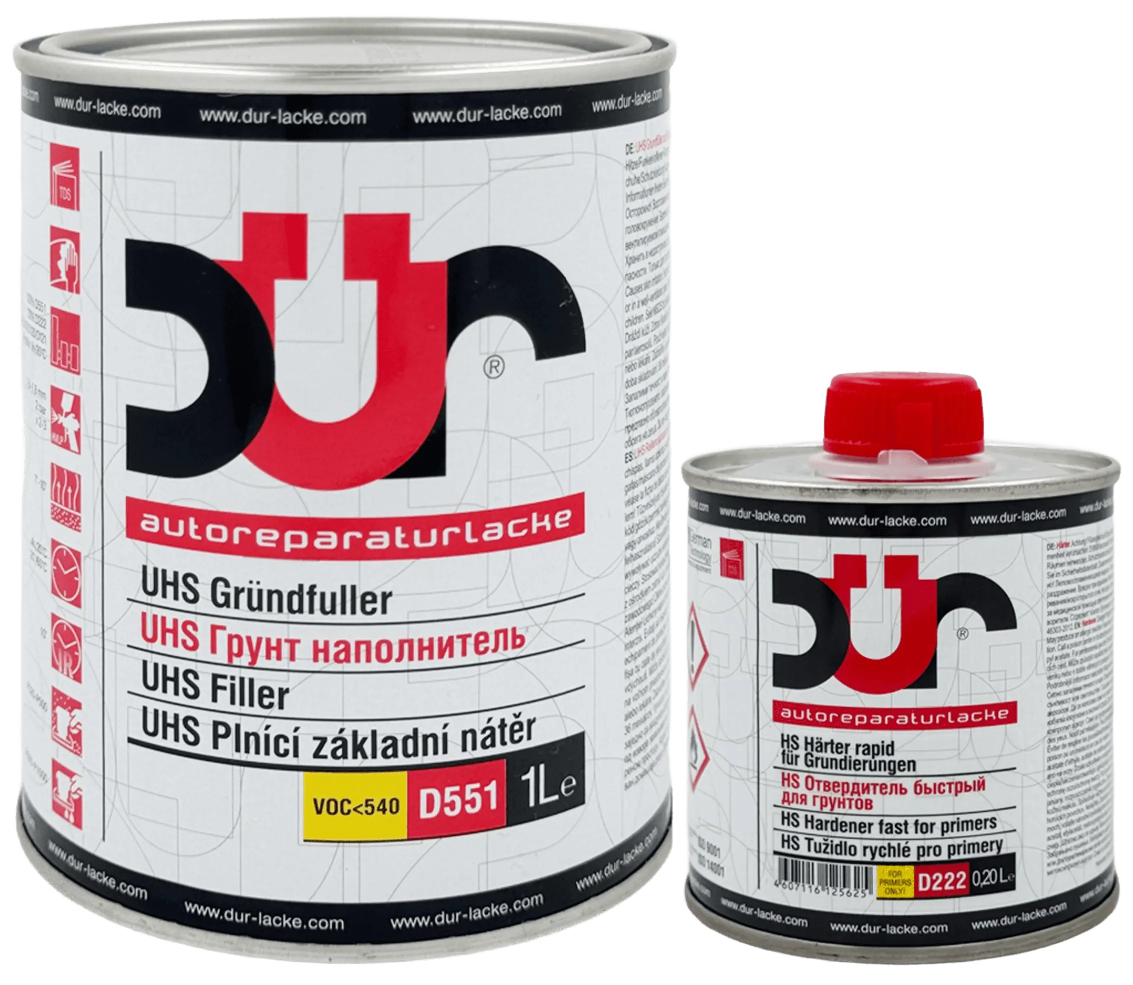 Грунт акриловый Dur D551 1л + 0.2л Grey