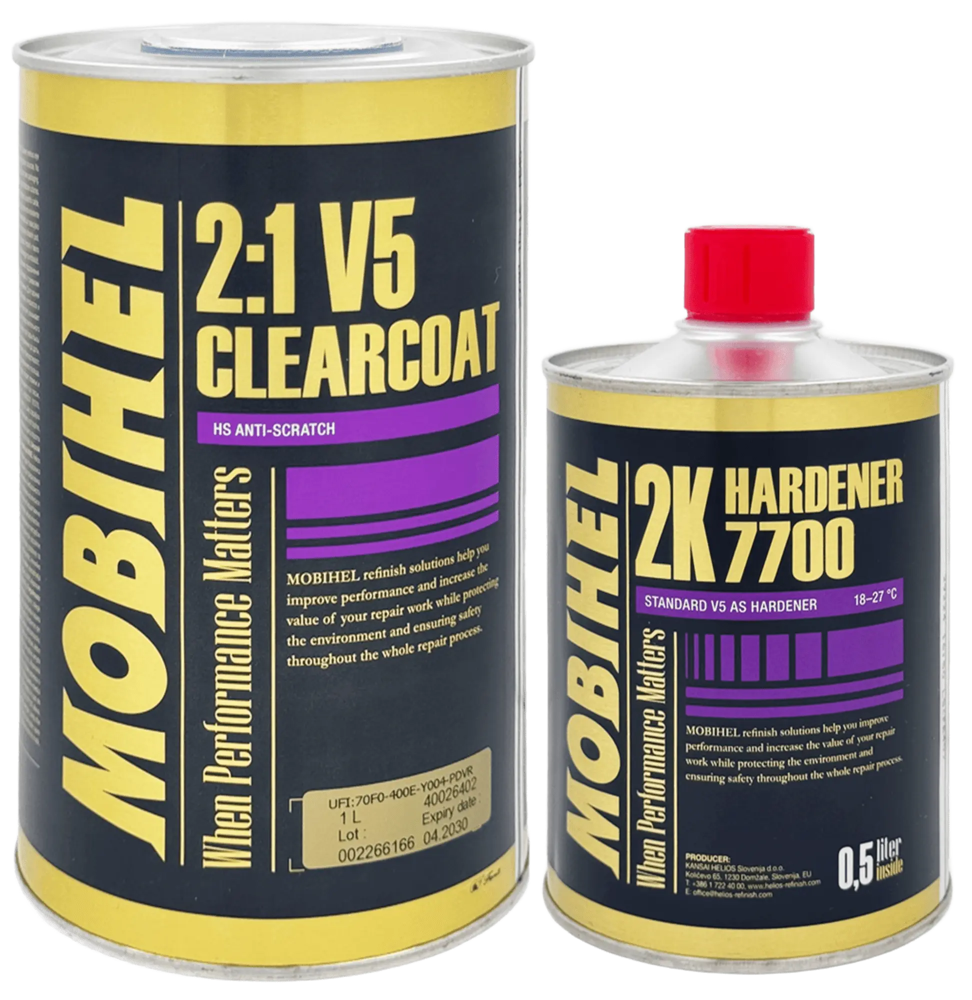 Лак Mobihel V5 HS 1л + 0.5л