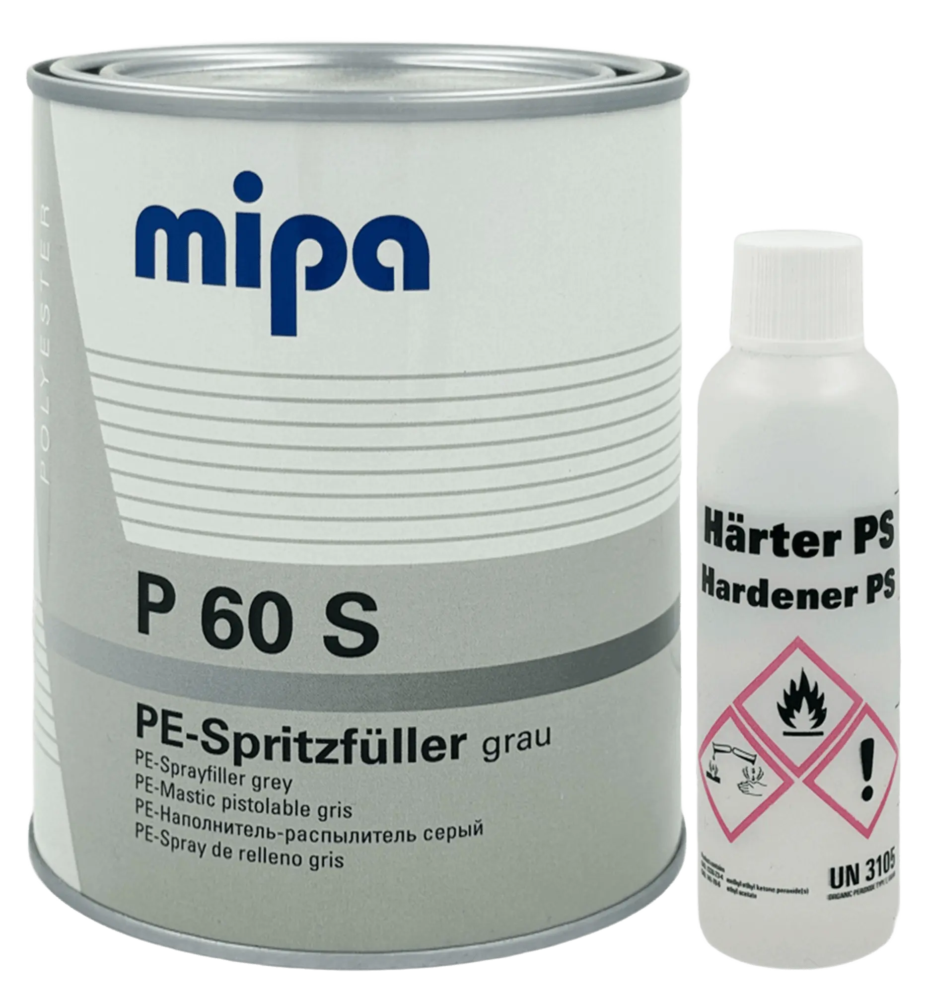 Шпатлёвка жидкая Mipa P60S 1л + 50 мл