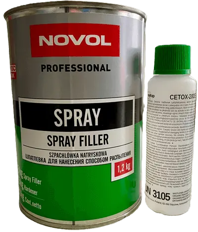 Шпатлёвка Novol spray 1.2л + 0.05л